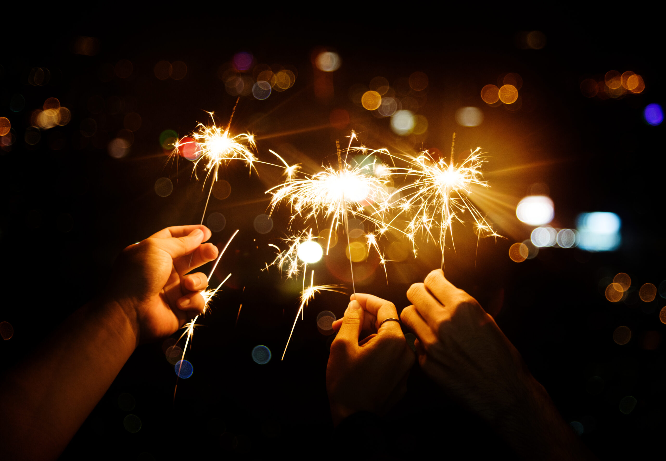 Sternspritzer zu Silvester auf Bad Kreuzen